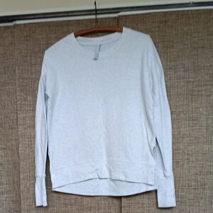Athleta Hazy White Fitted Hoodie Sweatshirt